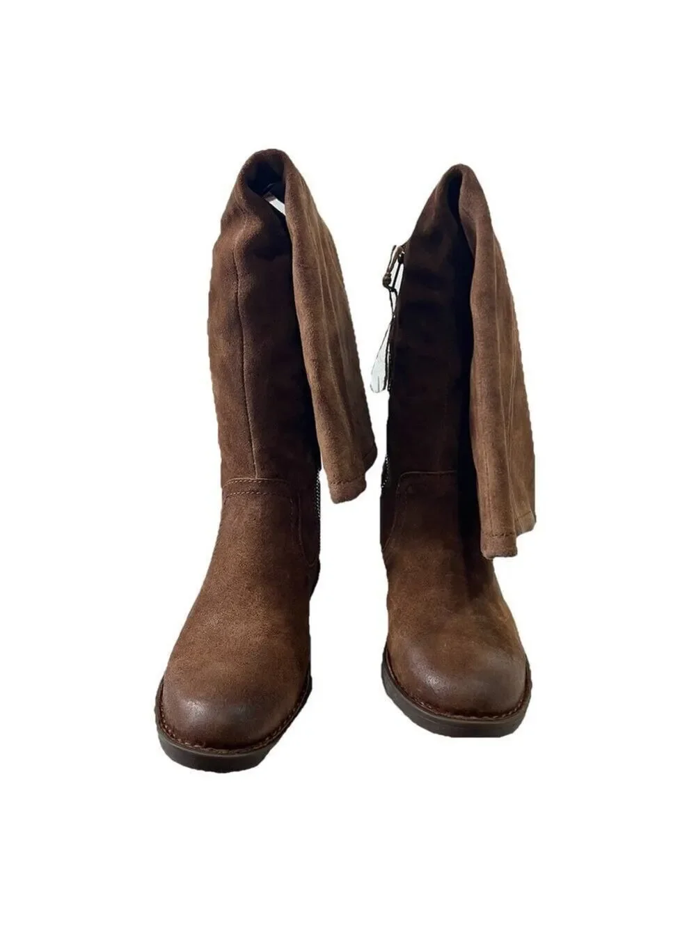 Born Womens Britton Over the Knee Brown Boot Leather Size 6.5M Riding Boots